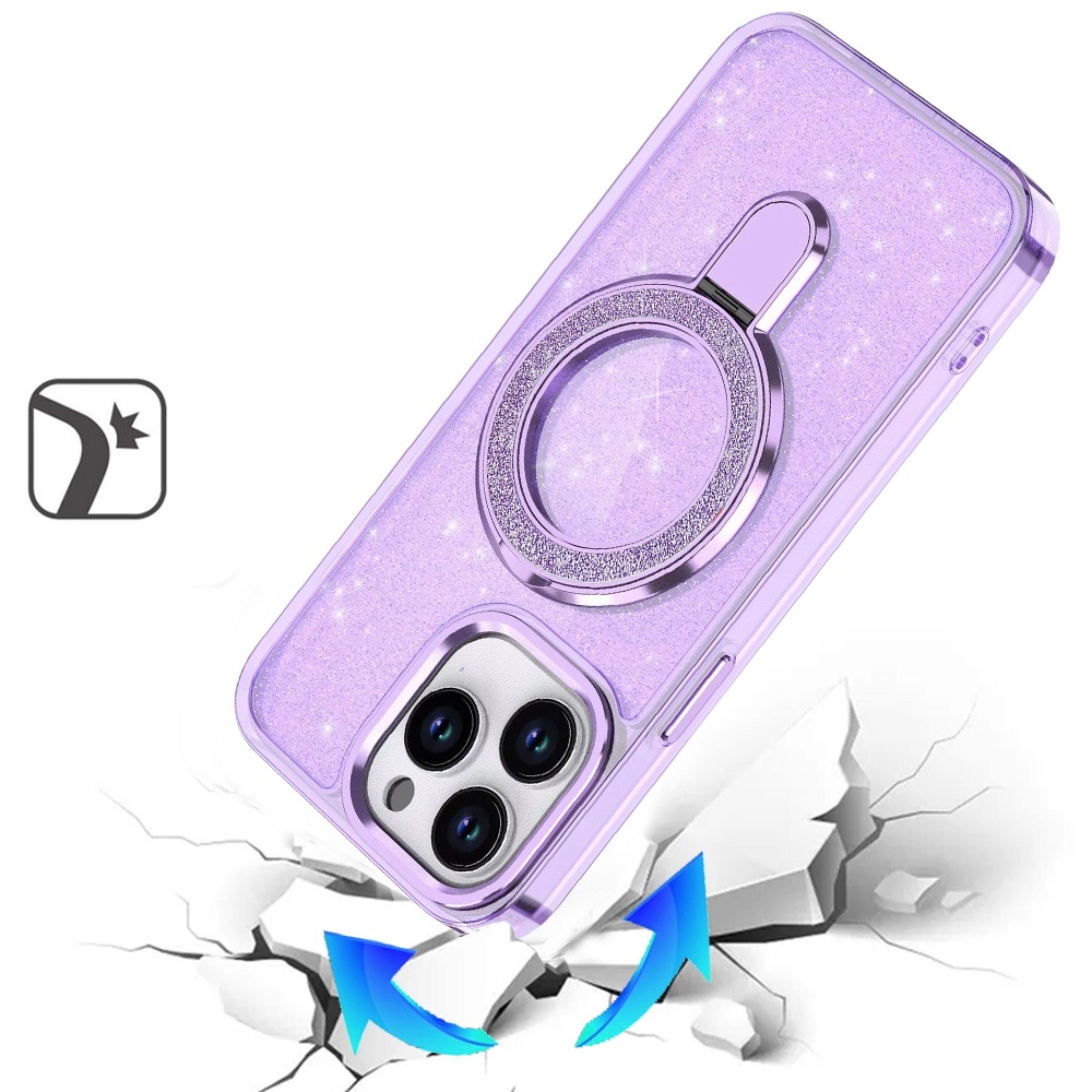 Left. Kitcheniva - Sparkling Magnetic Phone Case For iPhone 13 Pro Max Light Purple - Light Purple.