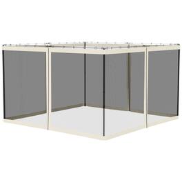 Outsunny - Replacement Mesh Sidewall Netting for 10' x 12' Gazebos and Canopy Tents with Zippers - White