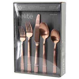 Gibson - Elite Earlston 20 Piece Stainless Steel Flatware Set - Bronze