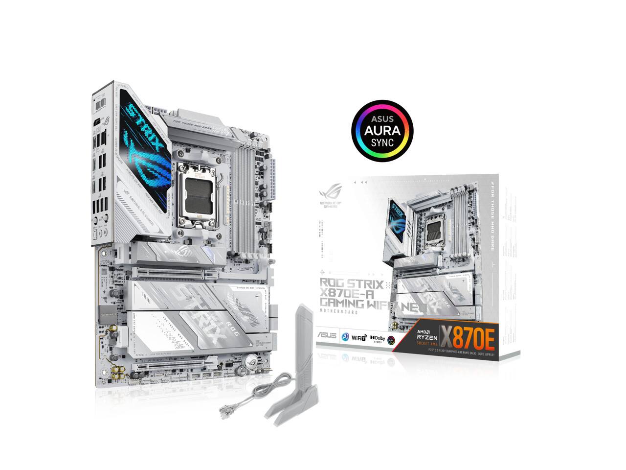 I Those - STRIX A - 0 A S ROG ASUS AURA SYNC : - STRIX HUNE F.IE a00 ROG STRIX X870E-A STRIX GAMING WIFI NE ROE NOTHERBOARD ISOMA ASUS A WIFI MDoly RYZEN X870E - SOCKET ANS - ia 3 SAS - - -N - S vene MIHR HEpA