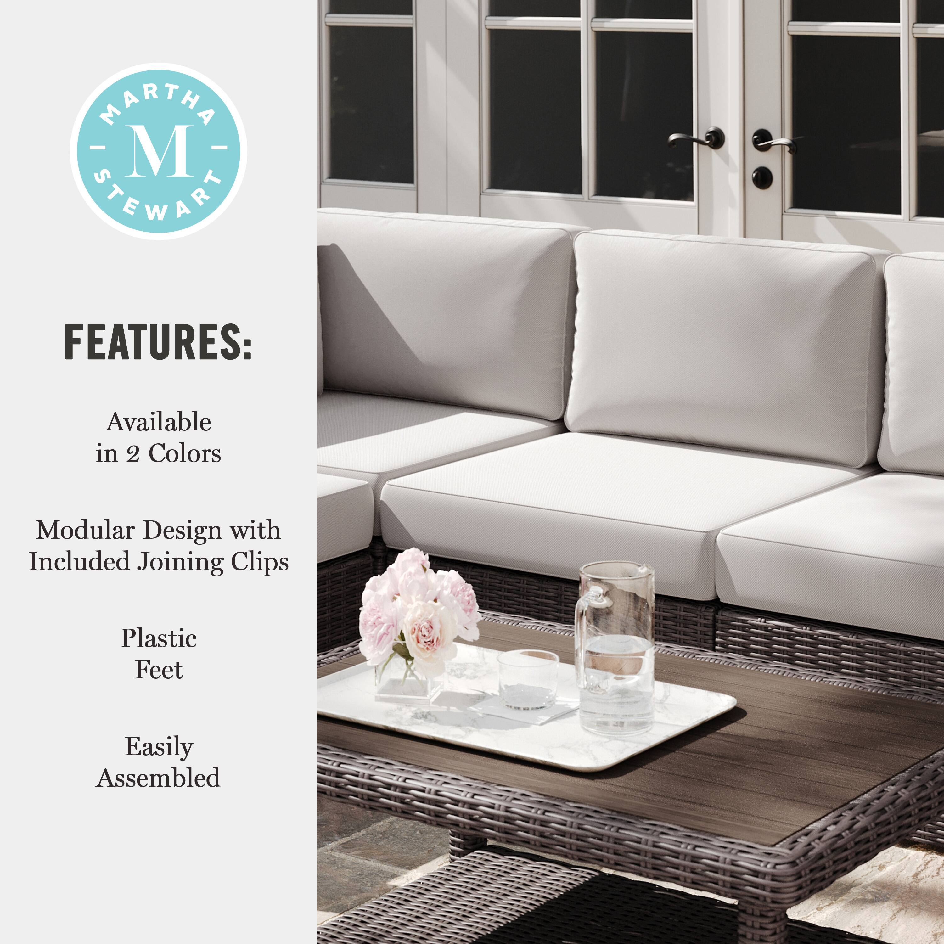 MARTHA STEWART FEATURES: Available in 2 Colors Modular Design with Included Joining Clips Plastic Feet Easily Assembled