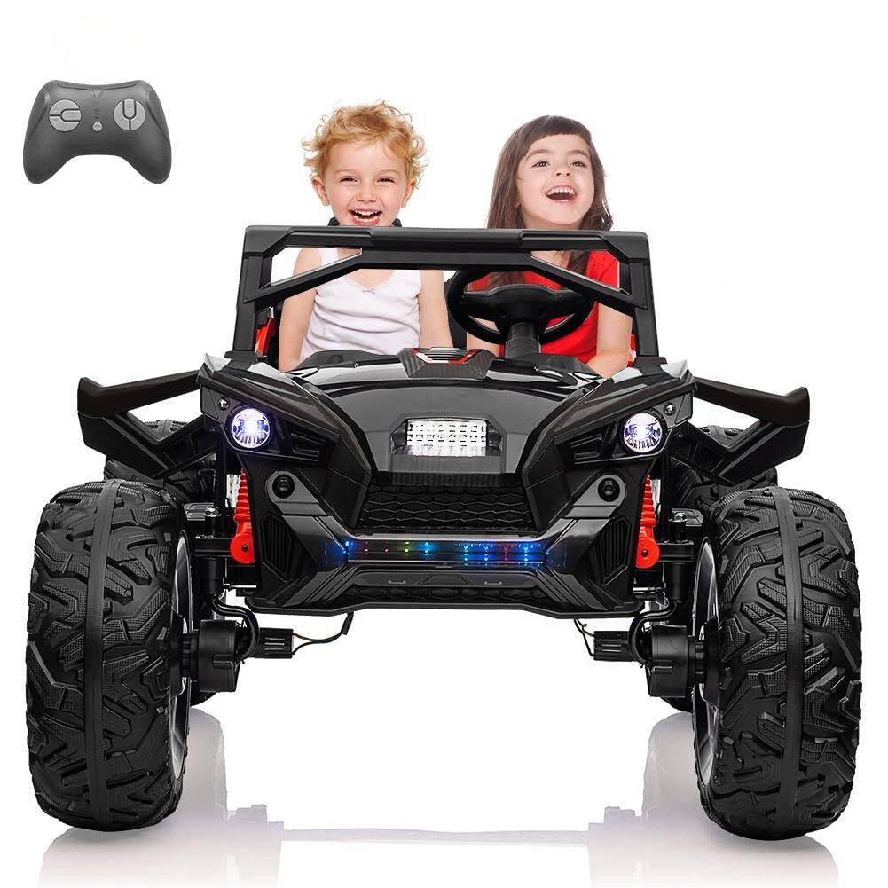 GARVEE - 24V 2-Seater Kids Ride On UTV, 4WD Electric Vehicle with 10Ah Battery, 17" EVA Wheels, Wide 20.5" Seat, Metal Suspension