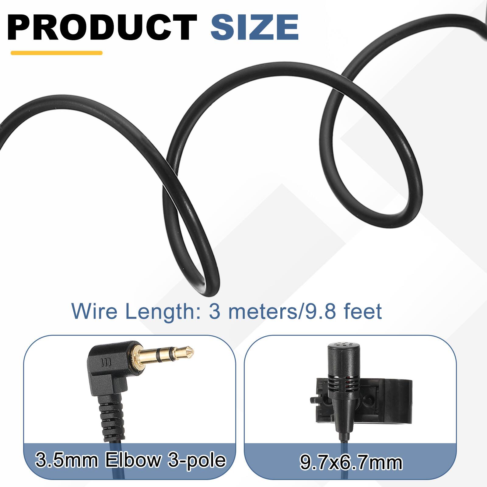 PRODUCT SIZE

Wire Length: 3 meters/9.8 feet

3.5mm Elbow 3-pole

9.7x6.7mm