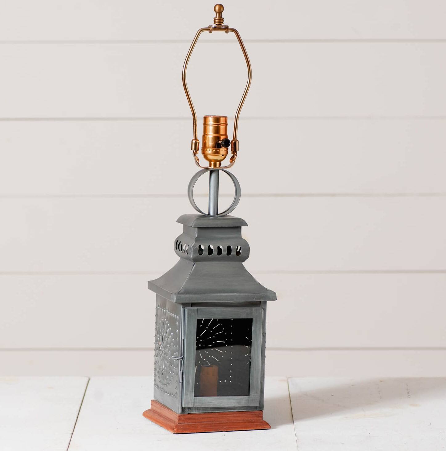 Alt View 1. Irvins Country Tinware - Irvin's Country Tinware Miner's Lamp Base in Antique Tin - Gray.