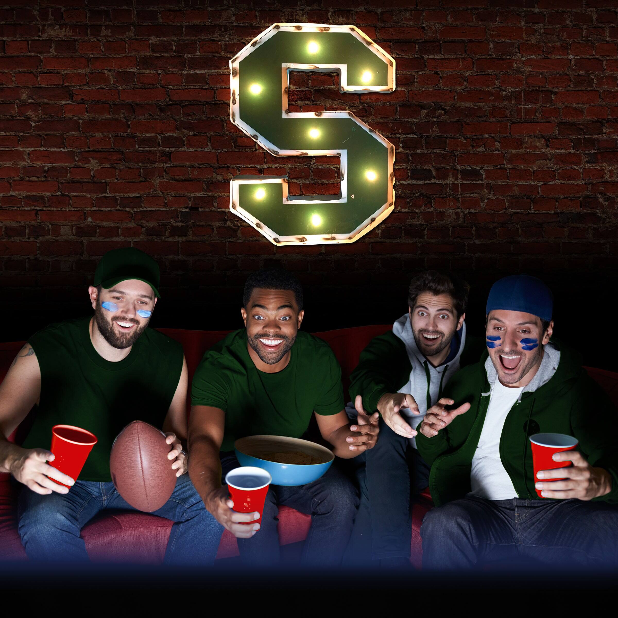 Alt View 2. Imperial - Michigan State Spartans Logo Lighted Recycled Metal Sign - Multicolor.