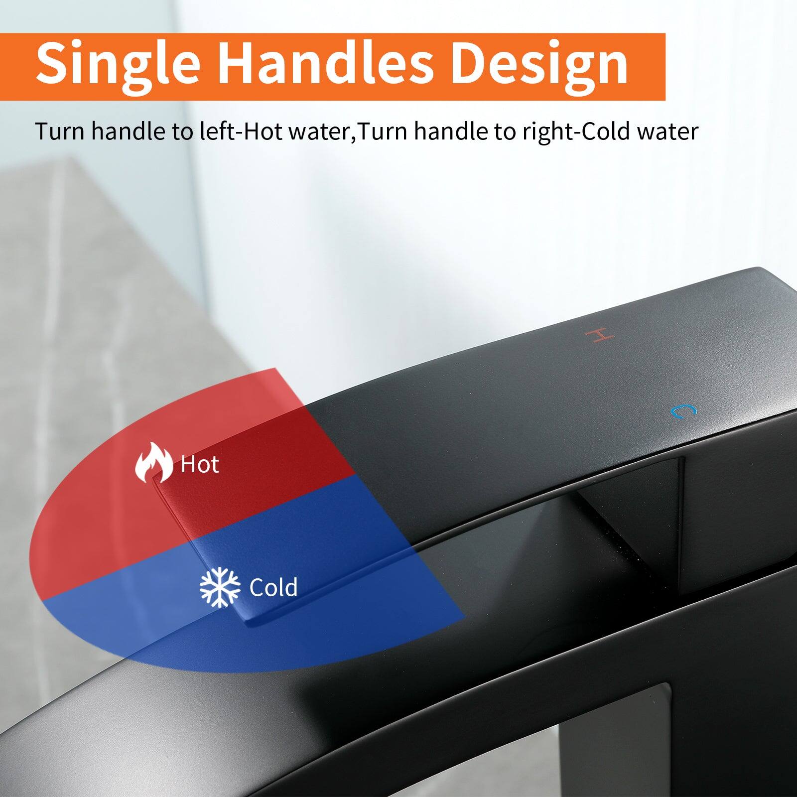 Single Handles Design

Turn handle to left-Hot water, Turn handle to right-Cold water

Hot Cold