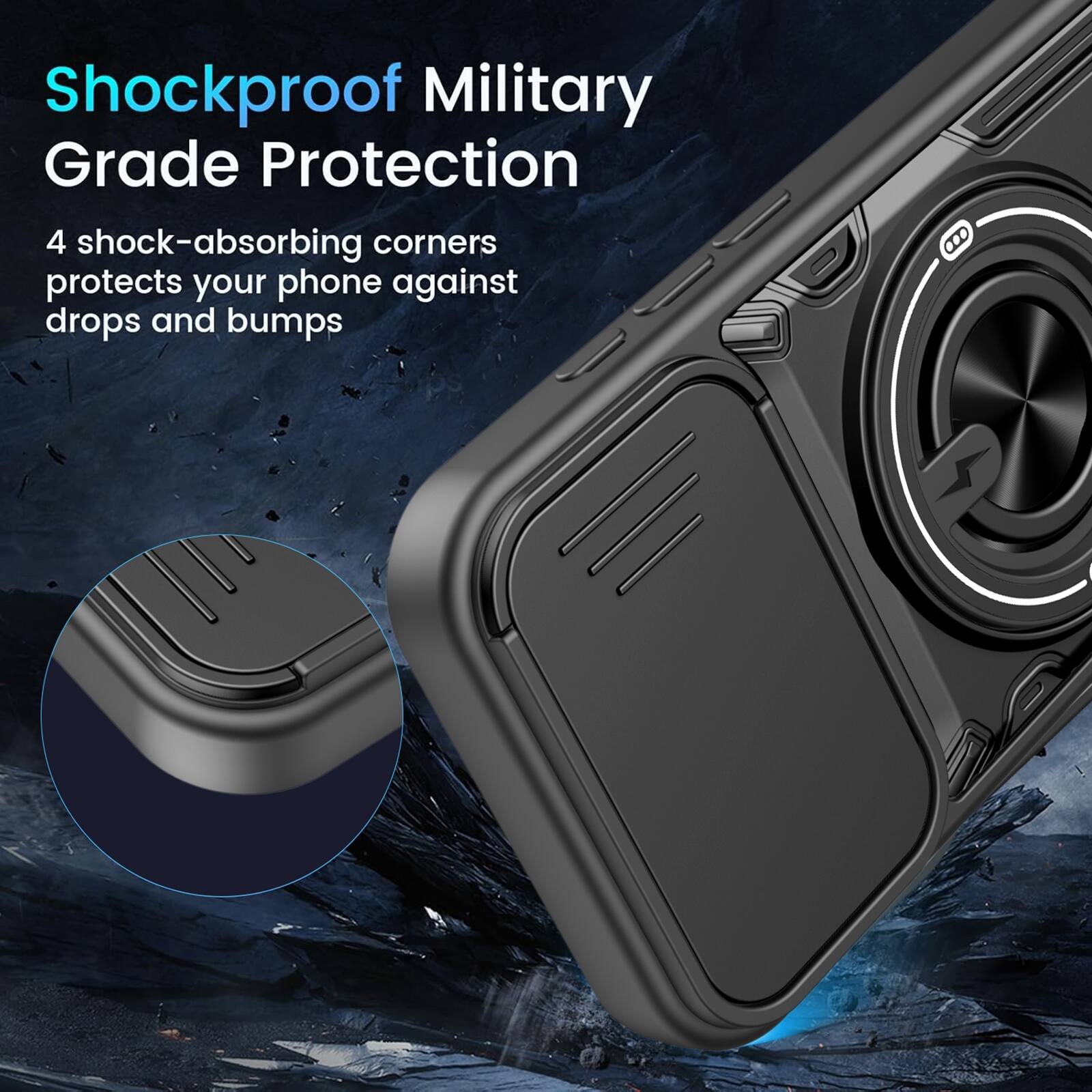Shockproof Military Grade Protection

4 shock-absorbing corners protects your phone against drops and bumps