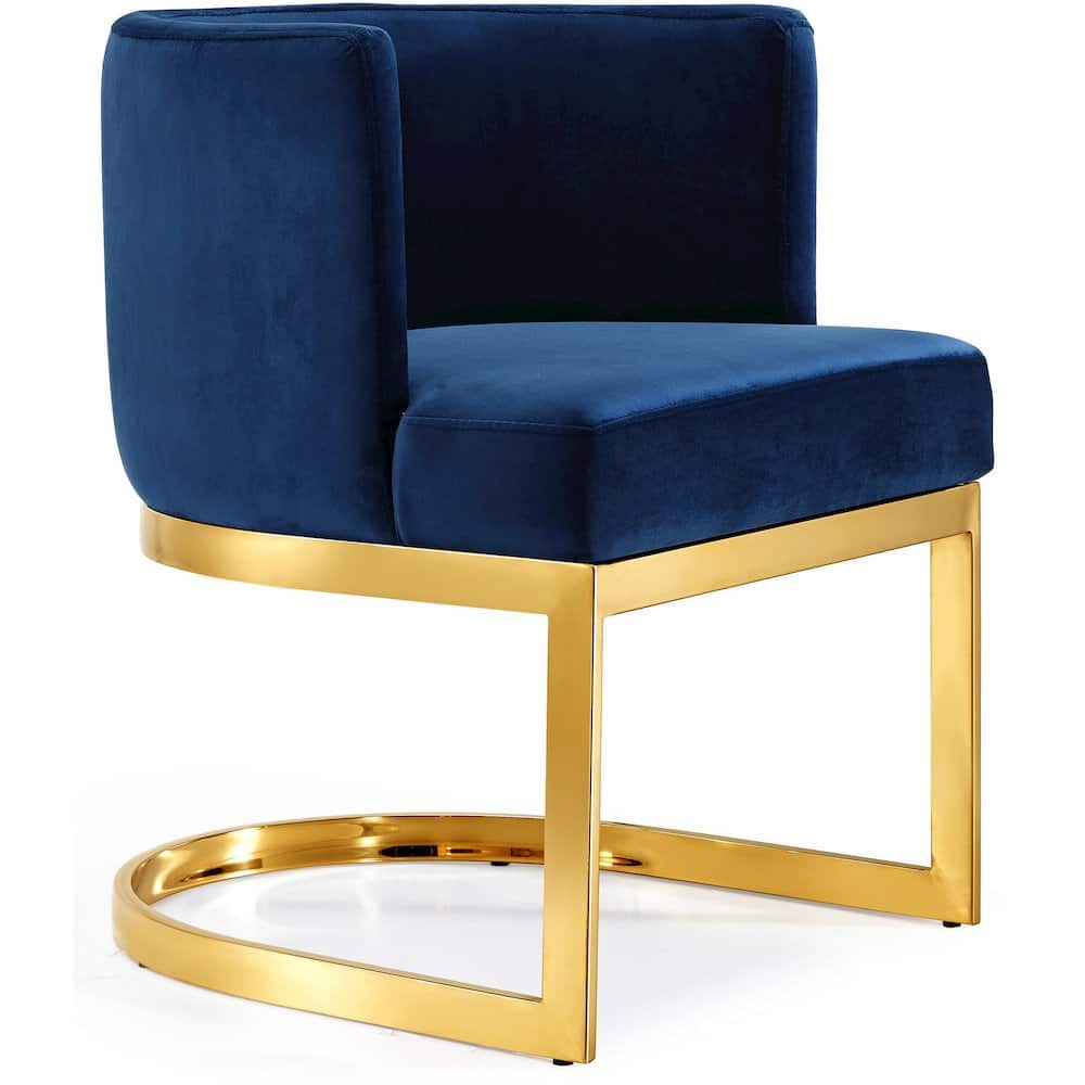 Meridian Furniture - Gianna Navy Velvet Dining Chair - Blue
