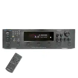 Technical Pro - 6-Zone 6000W Bluetooth Hybrid Amplifier, Speaker USB SD Card Output, 2 Mic Inputs, Recording, LCD Display - Black