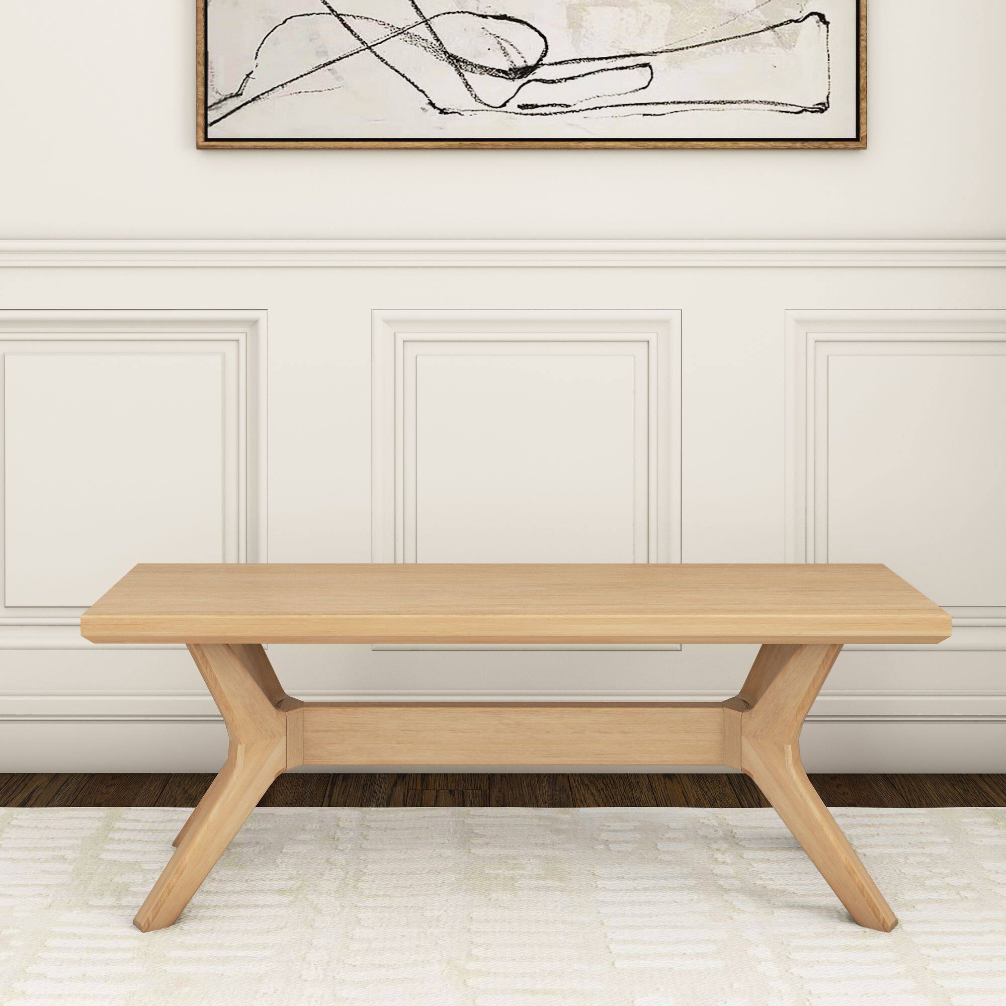 Alt View 1. Plank+Beam - Verso Dining Room Bench (48in / 1220mm), Blonde - Blonde.