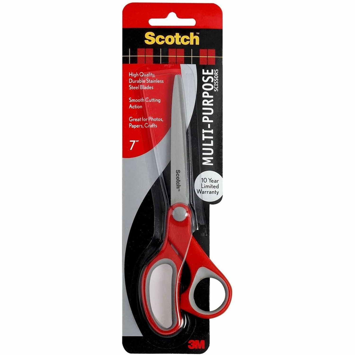 "Scotch - Multipurpose Scissors 7"" Straight Stainless Steel Silver 1 Each - Red" price history on PriceWatchPro