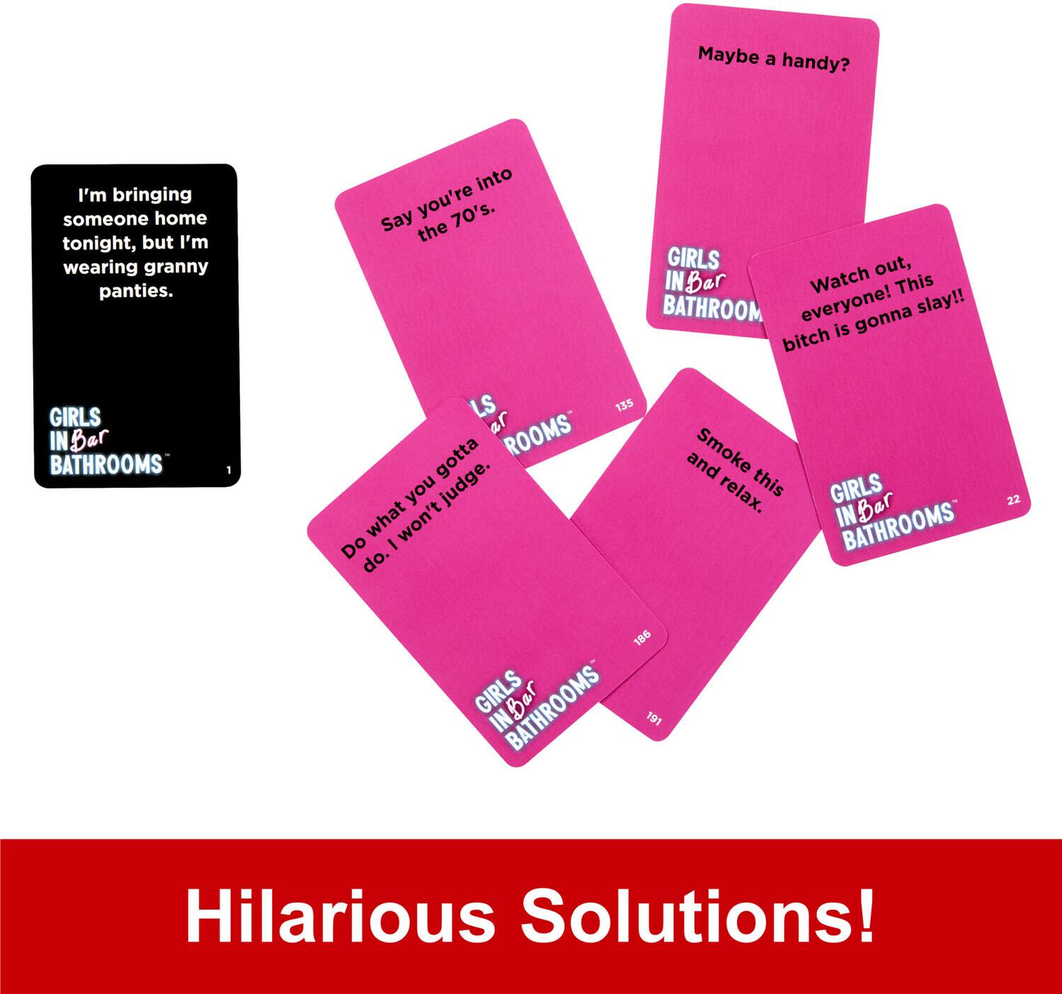 Maybe a handy? I'm bringing someone home tonight, but I'm wearing granny panties. Say you're into the 70's. Watch out, everyone! This bitch is gonna slay!! Do what I won't do. Smoke this and relax. GIRLS IN Bar BATHROOMS