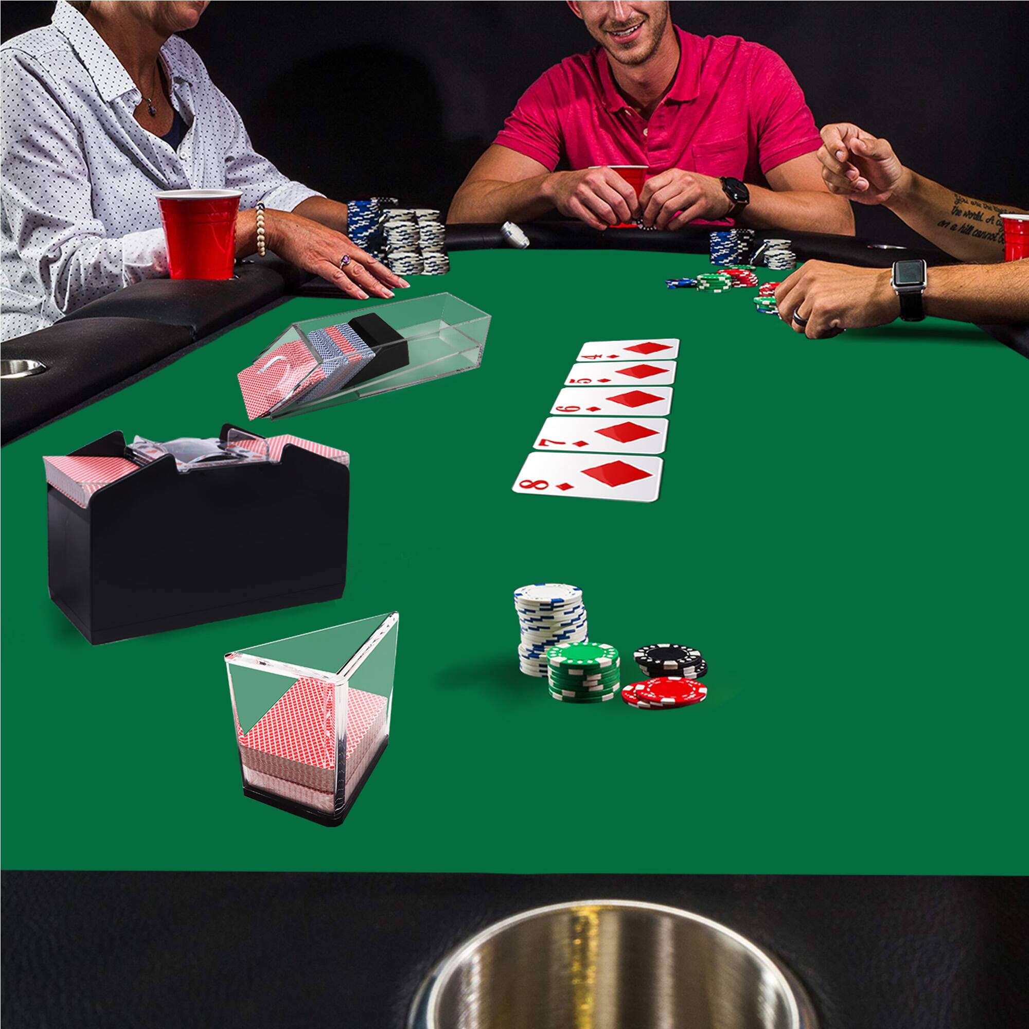 Alt View 1. GSE Games & Sports Expert - Blank Poker Felt, Las Vegas Style Card Game Tabletop Mat for Parties, Poker Game Night.