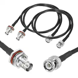 Unique Bargains - 2pcs RG58 BNC to BNC 3.3ft, 50 Ohm LL BNC M to F Bulkhead Coax Jumper for Spectrum Analyzer, Antenna, Ham Radio, Osc - Black