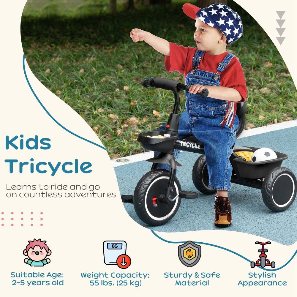Kids Tricycle  
Learns to ride and go on countless adventures  

Suitable Age: 2-5 years old  
Weight Capacity: 55 lbs. (25 kg)  
Sturdy & Safe Material  
Stylish Appearance