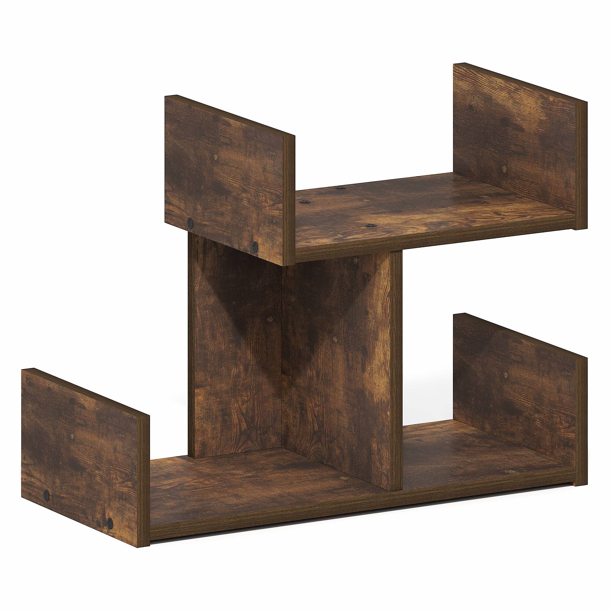 Alt View 4. Furinno - HERMITE Desk Organizers and Accessories, 2-Tier U-shape Office Organization Shelf, Desk Top Book Shelf - Amber Pine.