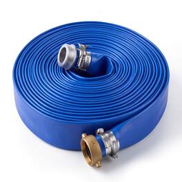 VEVOR - Discharge Hose 1-1/2" x 100 ft PVC Lay Flat Backwash Water Pump Hose, for Swimming Pool Sand Filter & Sump Pump - Black