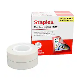 Staples - Double-Sided Tape Refill, 1/2" x 25 yds., 2/Pack - Red/White