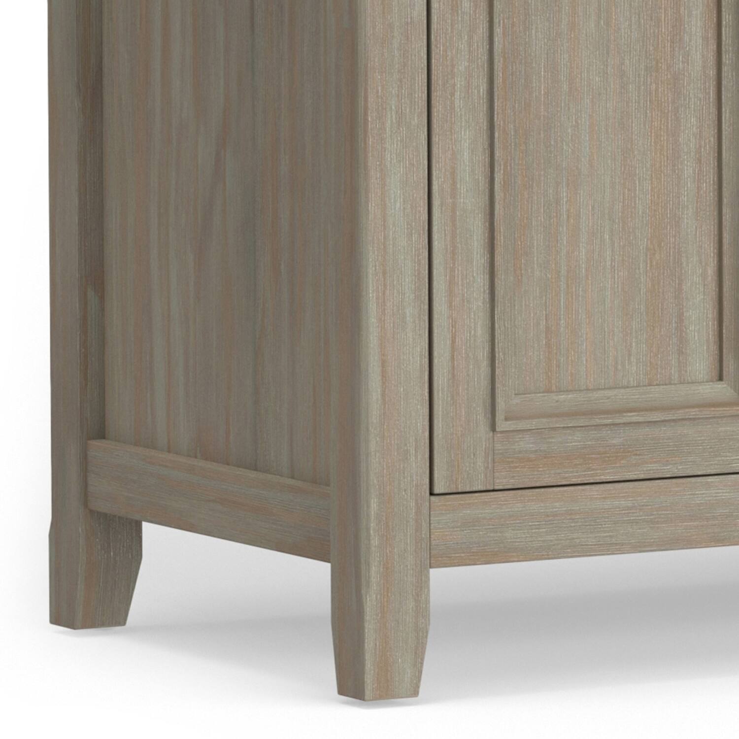 Alt View 8. Simpli Home - Amherst 72 inch Wide Solid Wood Transitional TV Stand in Distressed Grey - Distressed Grey.