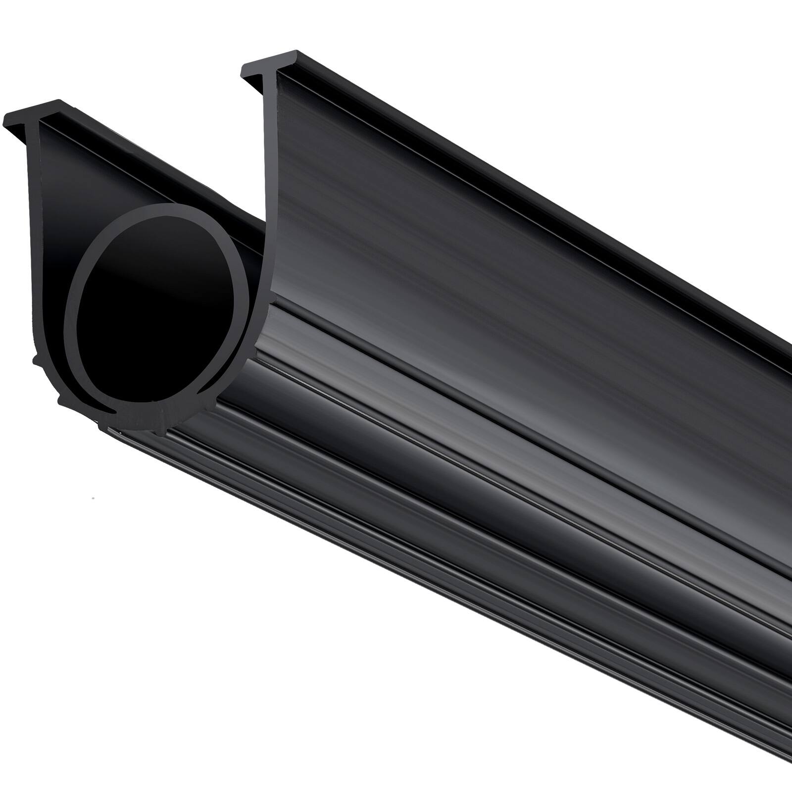 Alt View 5. VEVOR - Garage Door Seals Bottom Rubber,U Shape +O Ring Garage Door Weather Stripping,Universal Weatherproof Threshold Buffering - Black.
