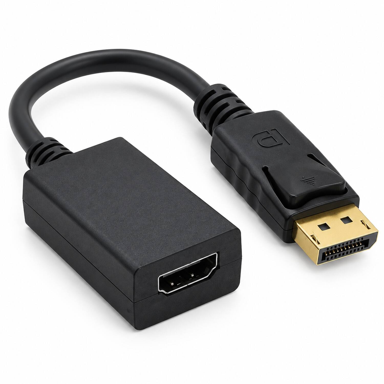 Front. Sanoxy - Sanoxy 6.5" Displayport Male to HDMI Female Adapter Cable with Latches - Black.