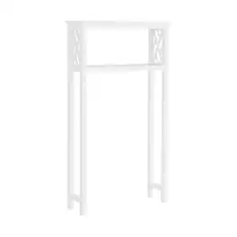 Hivvago - Solid Wood Over the Toilet 1-Shelf Storage Rack - White