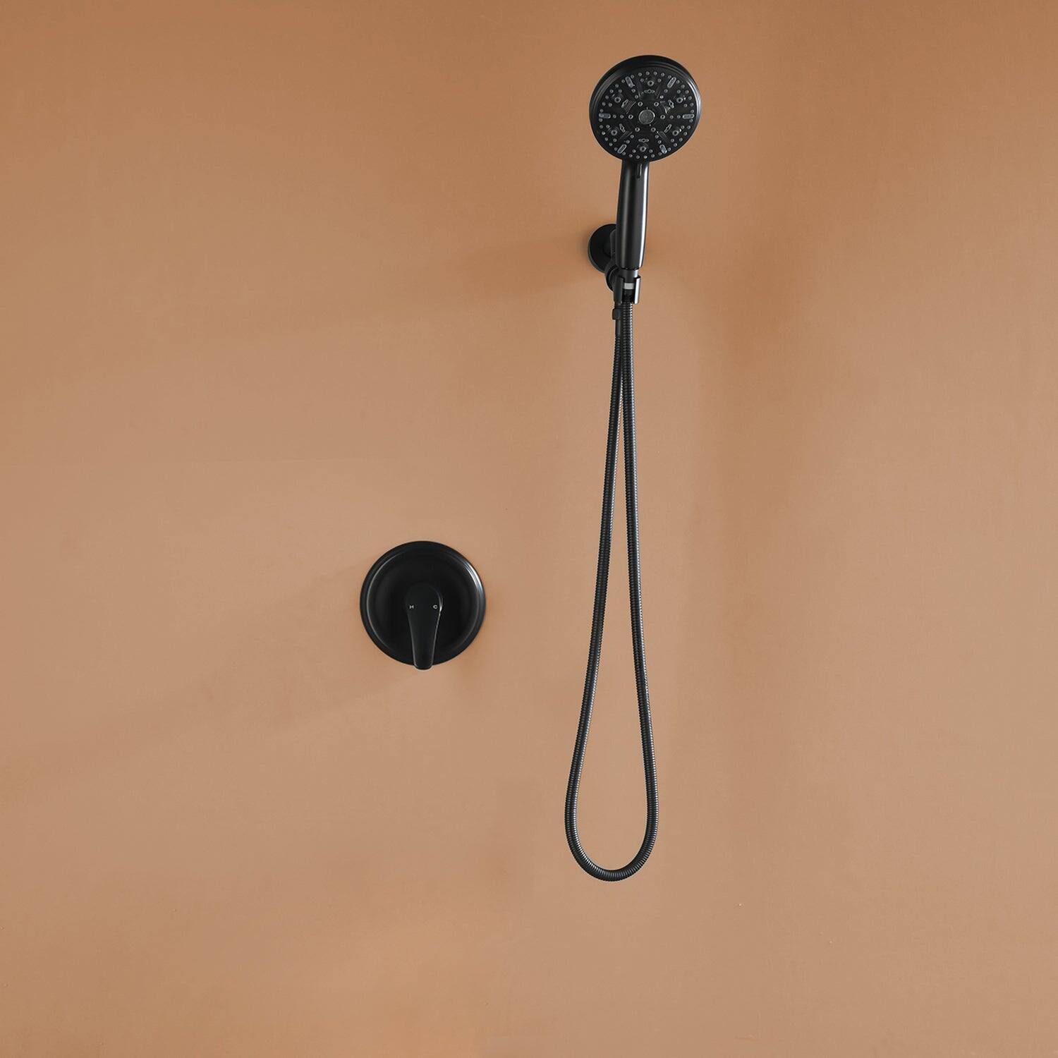 Alt View 4. Boyel Living - Matte Black Shower Set with 10 Function Handheld Shower and Pressure Balance Valve - Matte Black.