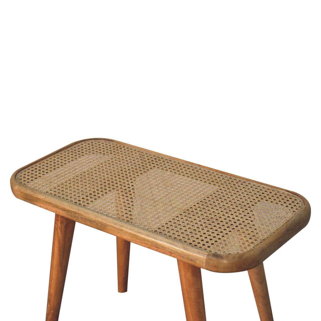 Alt View 5. Artisan Furniture - Artisan Furniture Solid Wood Larissa Rattan Bench, Brown - Brown.