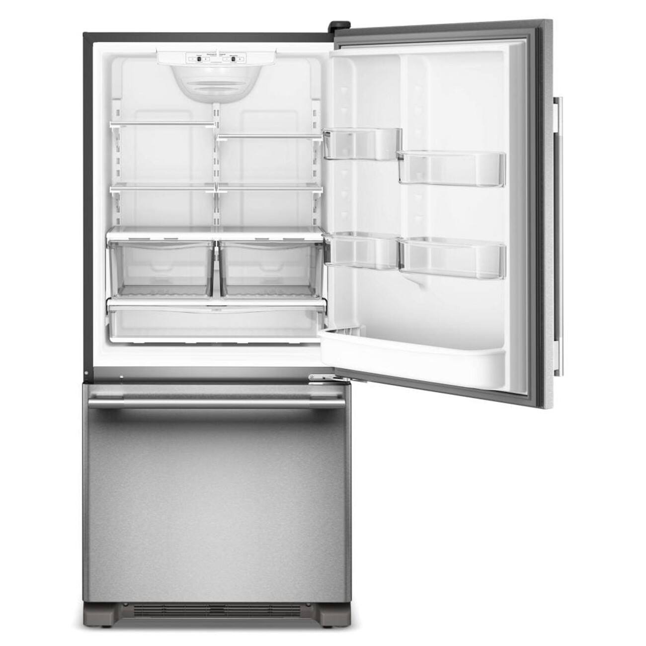 Alt View 9. KitchenAid - 19 Cu. Ft. 30-Inch Standard-Depth Bottom Mount Refrigerator with Right Door Swing - PrintShield Stainless.