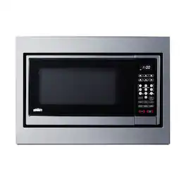 Summit Appliance - 24" Wide Built-In Microwave (Trim Kit Included) - Black/Silver