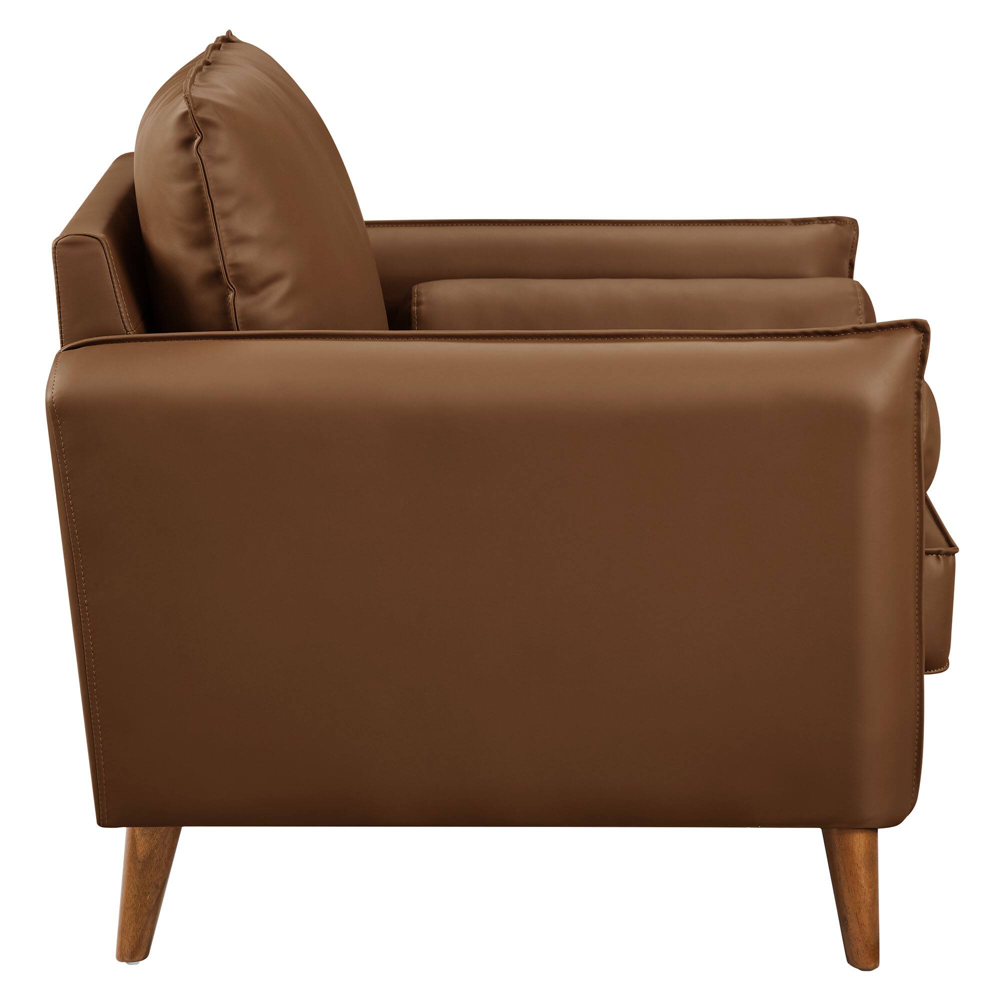 Back. Modway - Revive Upholstered Vegan Leather Accent Armchair by Modway - Brown.