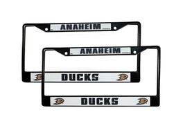 Rico Industries - Anaheim Ducks NHL Black Metal License Plate Frame - Set of 2 Frames - Multi