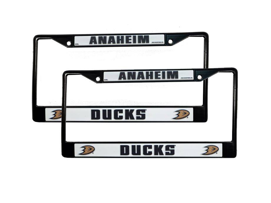 Anaheim Ducks NHL Black Metal License Plate Frame - Set of 2 Frames