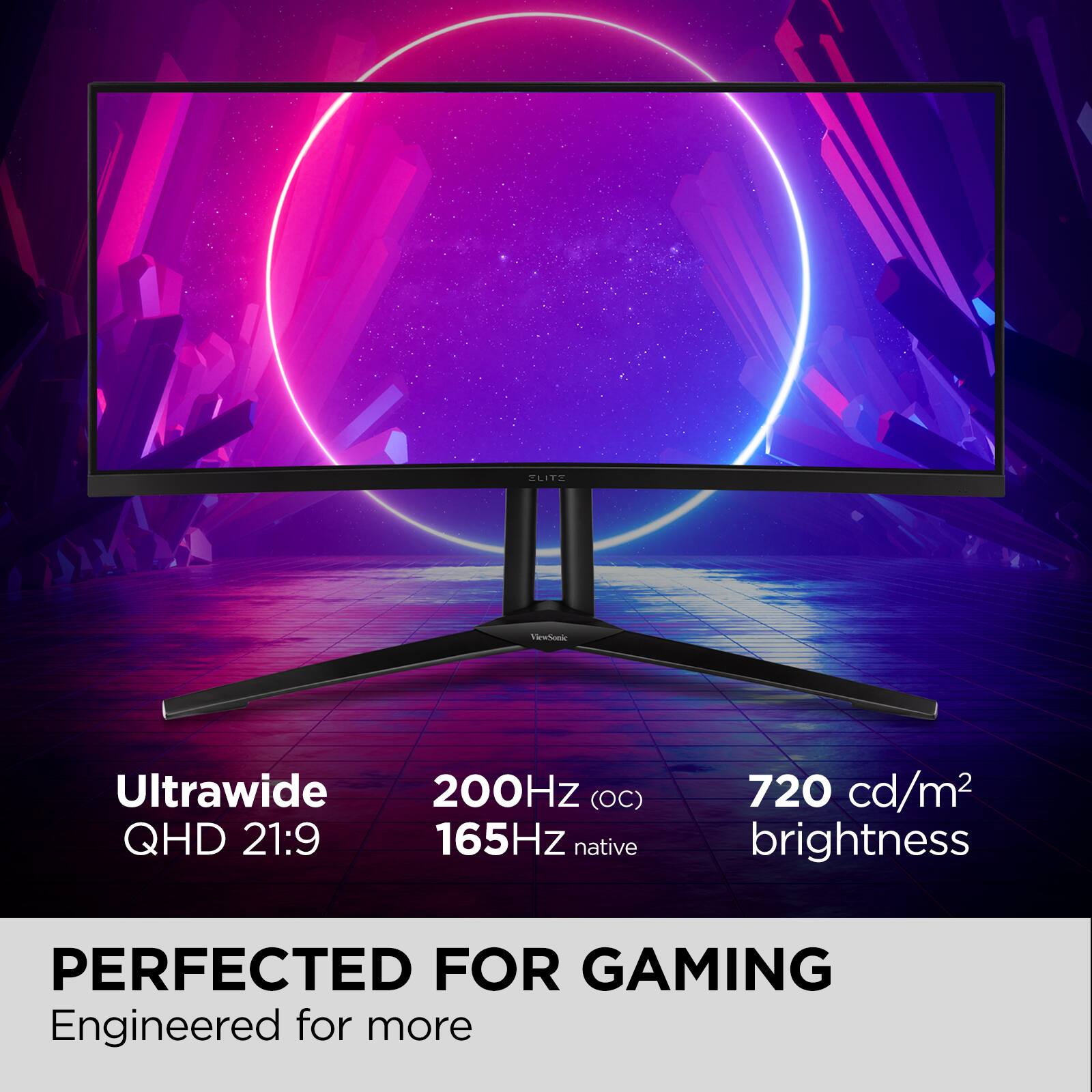 Left. ViewSonic - XG341C-2K 34" LCD UWQHD FreeSync Gaming Monitor (HDMI, DP, USB-C) - Black.