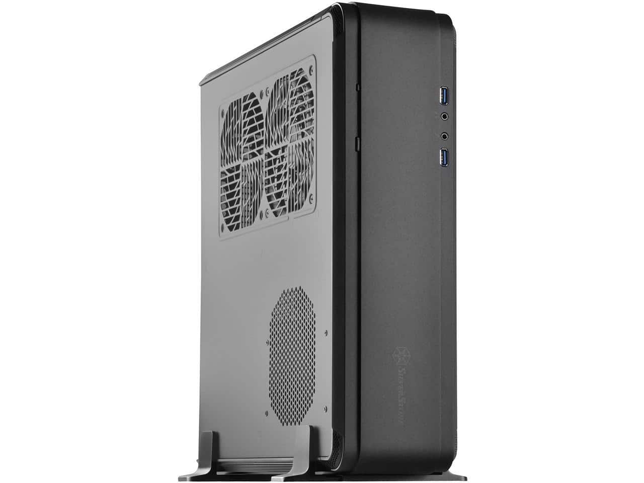 SilverStone - Fortress Series SST-FTZ01B-E Black Aluminum unibody frame, steel chassis Mini-ITX Computer Case - Black