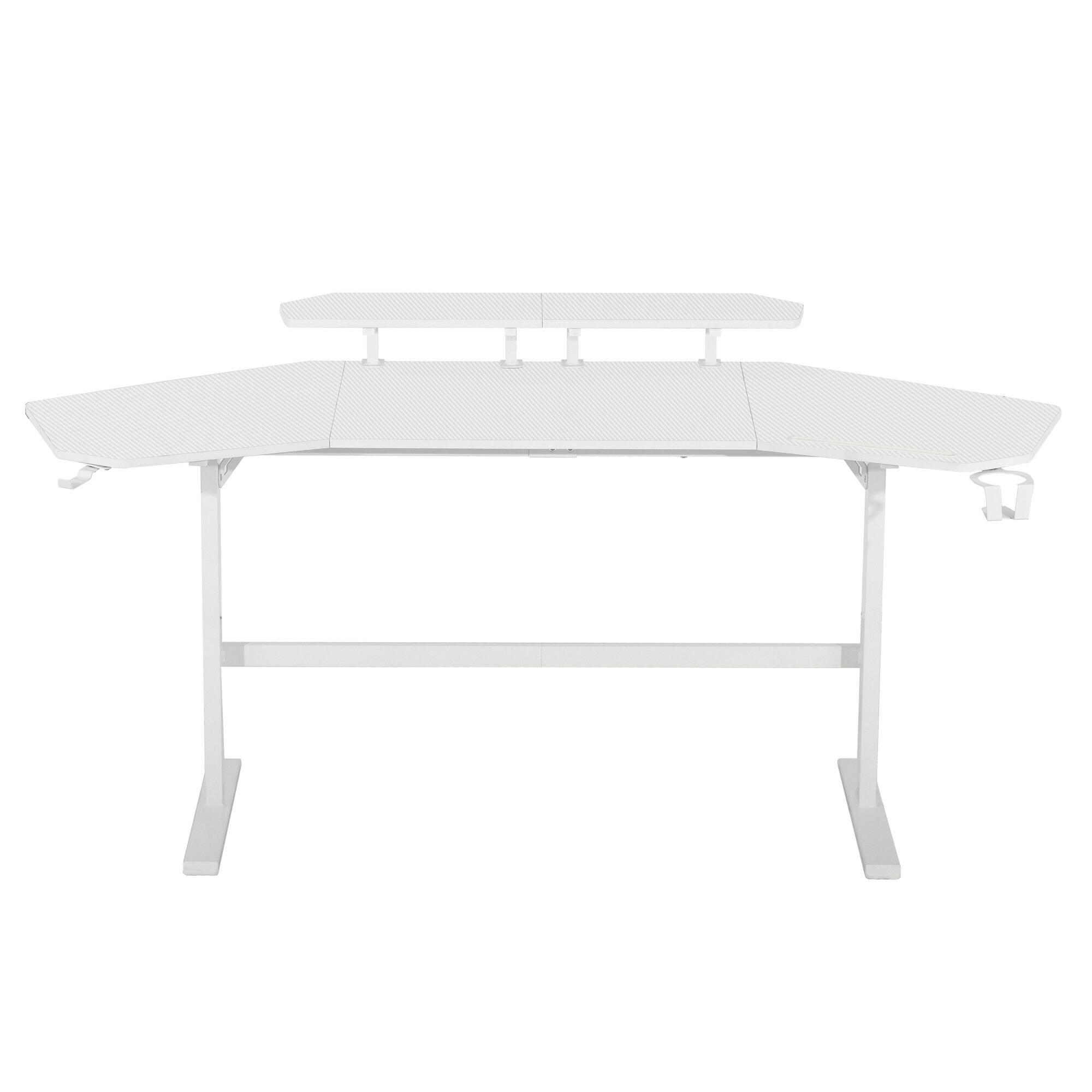 Alt View 9. GOODSILO - Premium Gaming Desk with Shelves and Accessory Holders for Enhanced Gaming Experience - White.