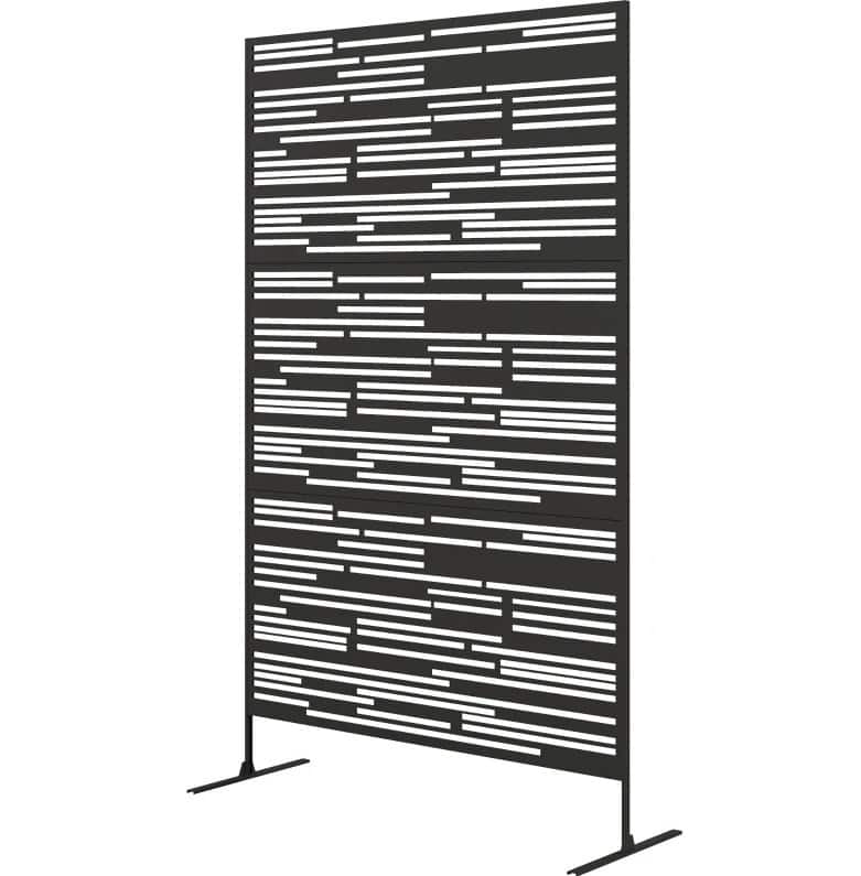 COWLOWN - Freestanding Metal Outdoor Privacy Screen Decorative Fence Divider for Balcony and Patio - Brown