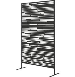 COWLOWN - Freestanding Metal Outdoor Privacy Screen Decorative Fence Divider for Balcony and Patio - Brown