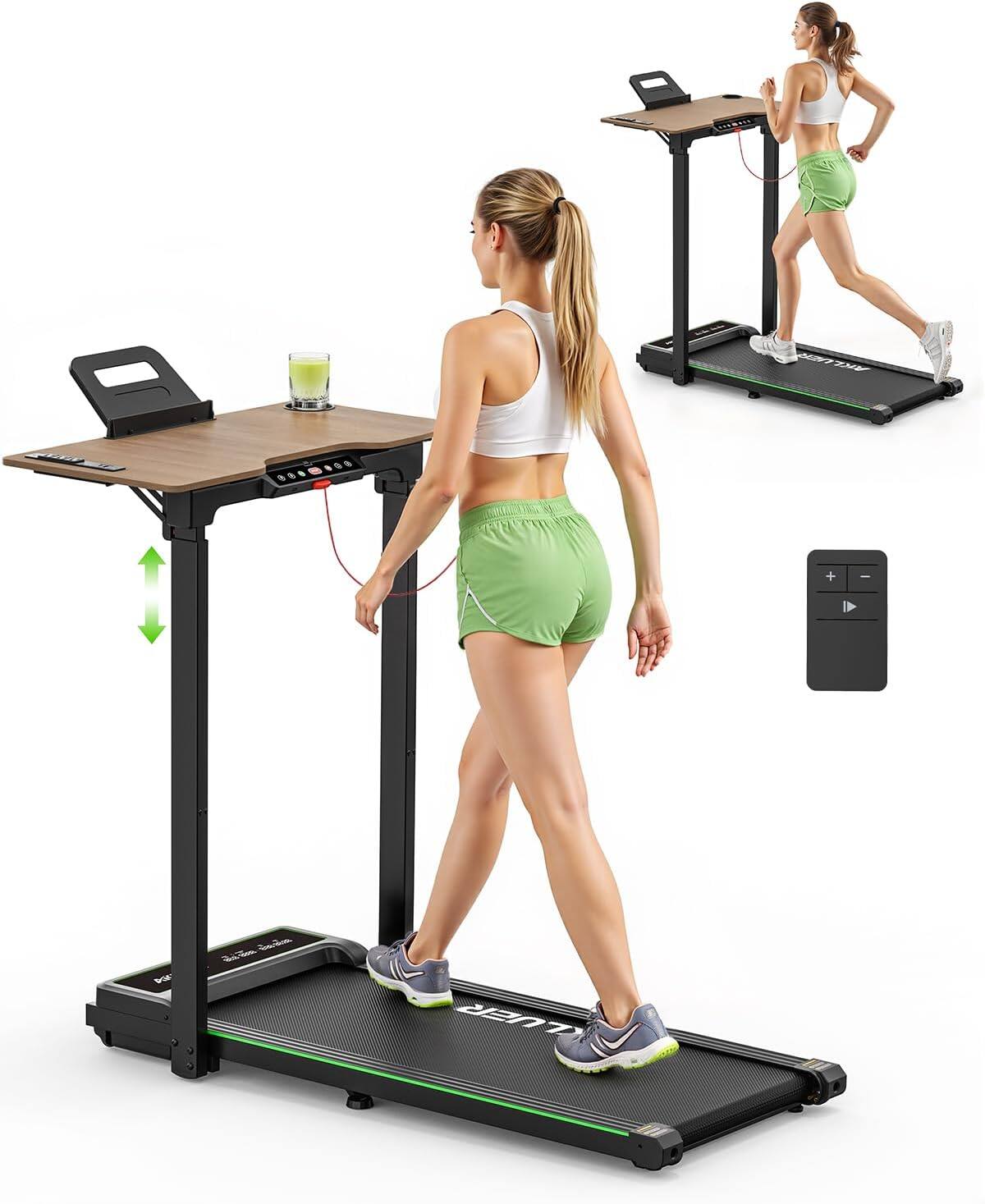 Akluer - P3-D Adjustable Height Desk Treadmill, 2.5HP Motor, 0.6–6.2MPH, 330lbs Capacity, 6-Layer Running Belt & 80×40cm Desktop - Black price history on PriceWatchPro