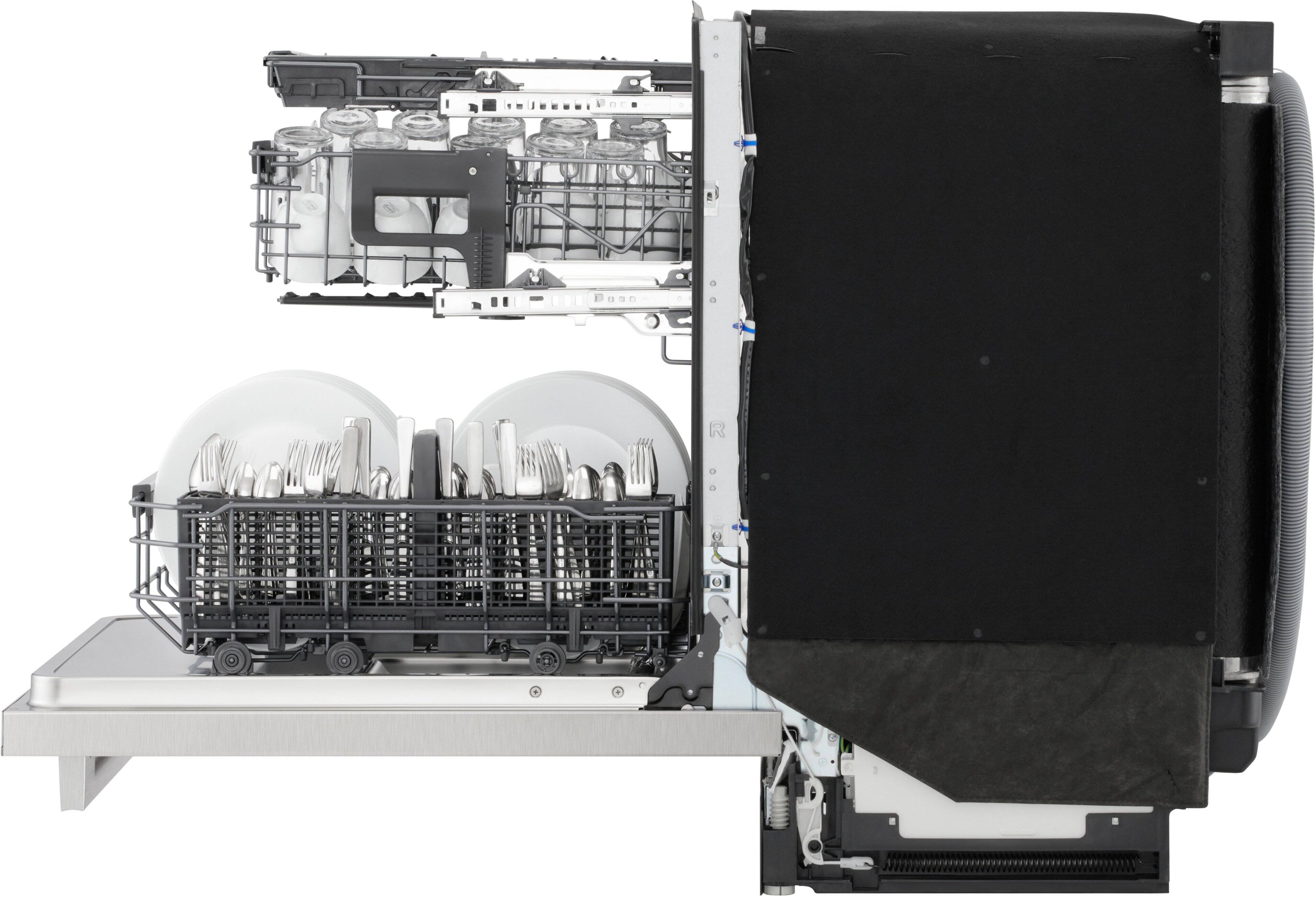 Alt View 23. LG - FlushFit 24" Top Control Smart Built-In Stainless Steel Tub Dishwasher with 3rd Rack, 1 Hour Wash & Dry Cycle and 39dBA - Printproof Stainless Steel.