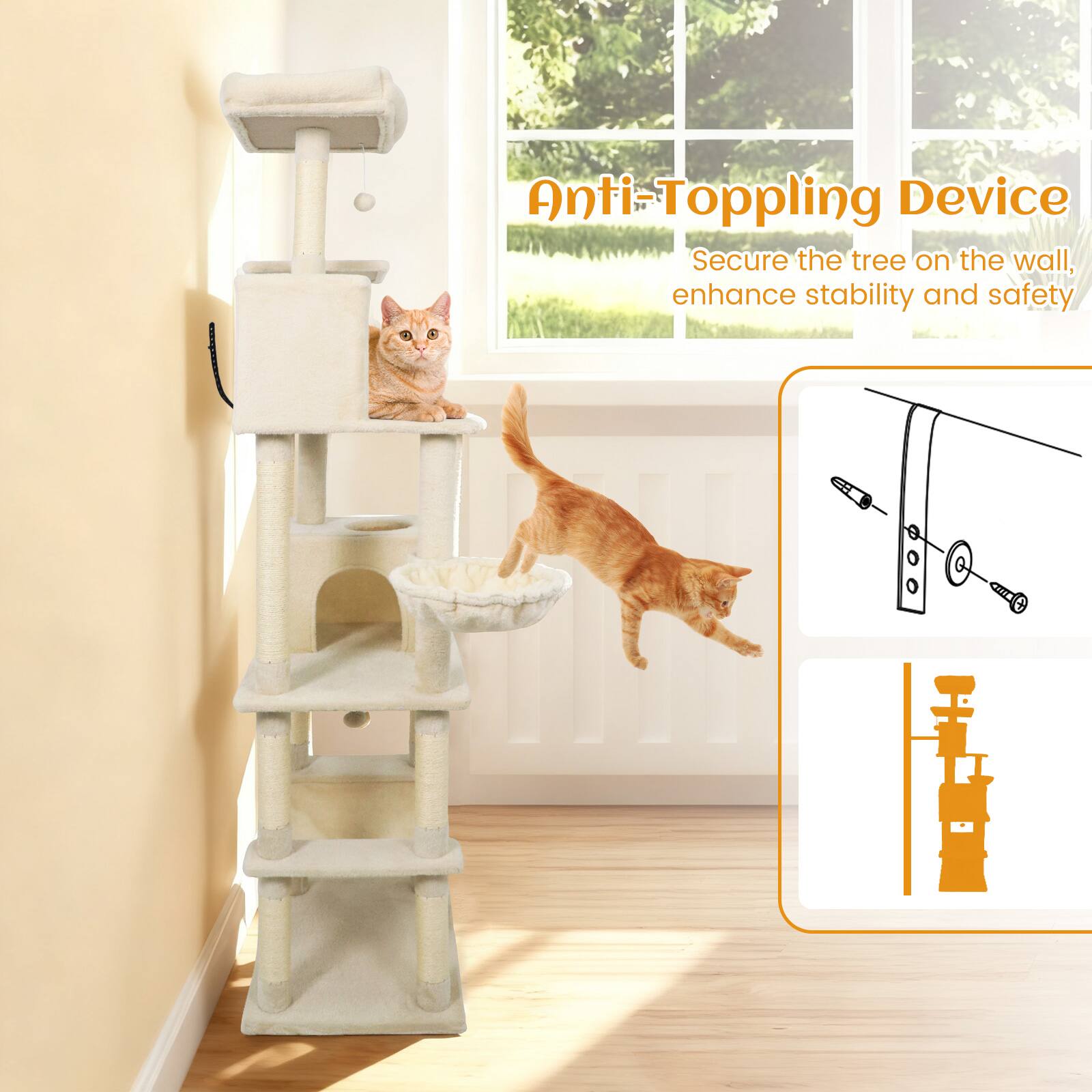 Anti-Toppling Device  
Secure the tree on the wall, enhance stability and safety.