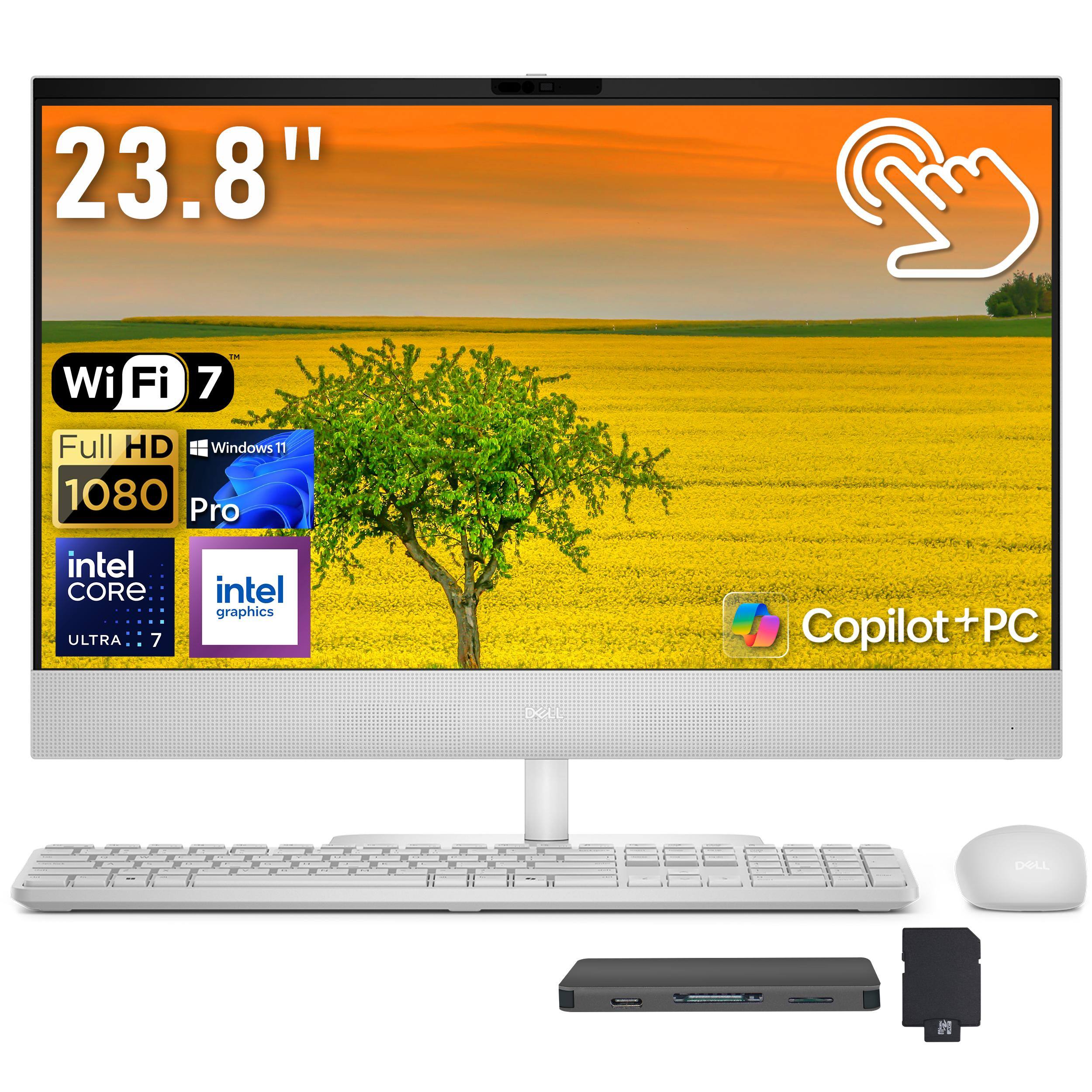 23.8" Wi-Fi 7 Full HD 1080p Windows 11 Pro Intel Core Ultra 7 Intel Graphics Copilot+PC Dell