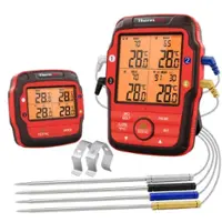 ThermoPro - Long Range Wireless Meat Thermometer with 4 Probes - Red - Angle_Zoom