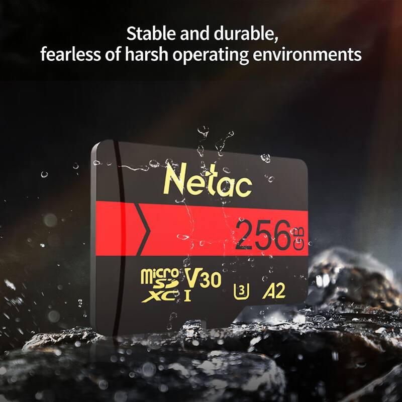 Stable and durable, fearless of harsh operating environments

Netac 256GB MicroSD V30 XC I A2