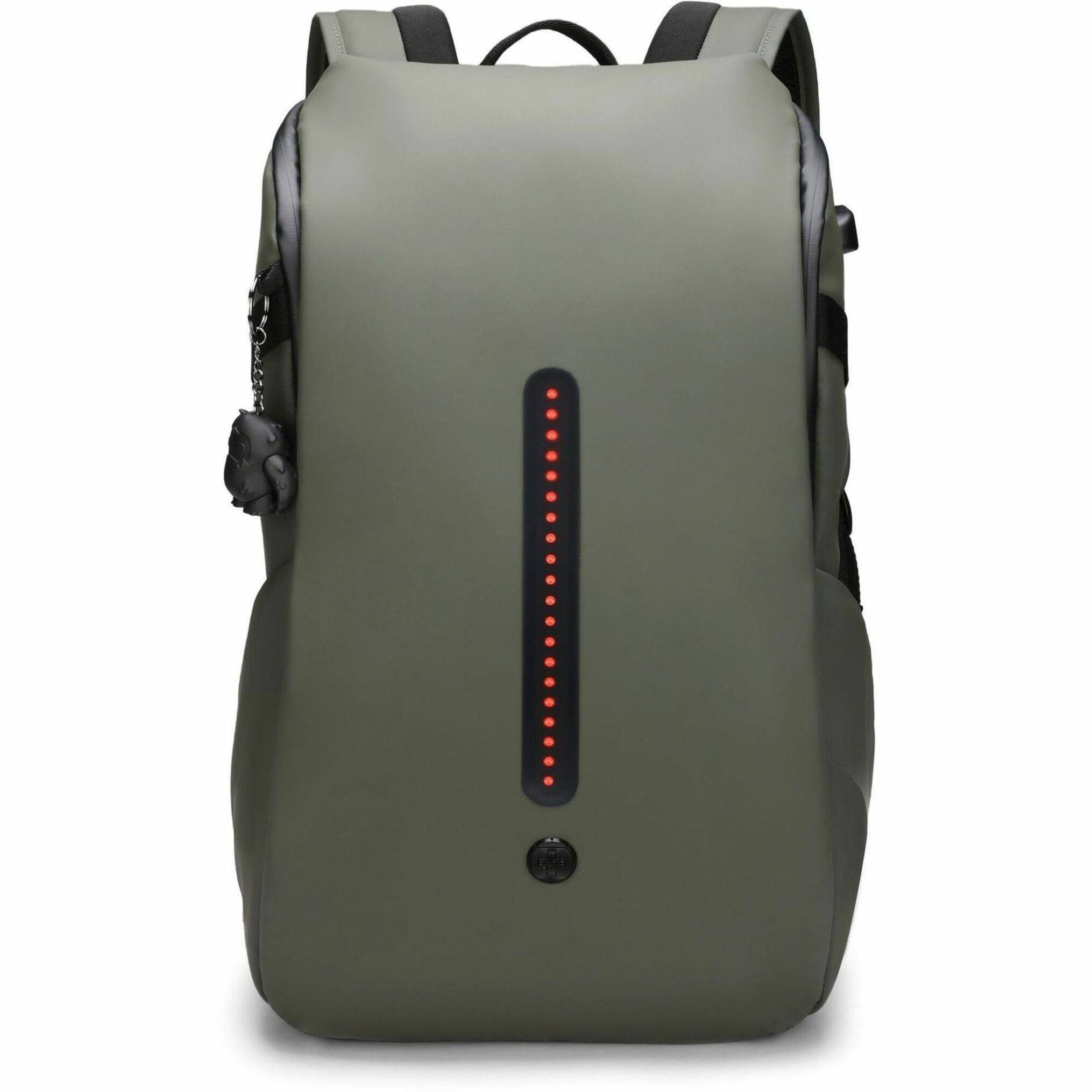 Alt View 20. Swissdigital Design - LAMONE L LED TSA-Friendly Water-Resistant Backpack With USB Charging Port  RFID Protection and Fits Up to 16″ Laptop - Dark Green.