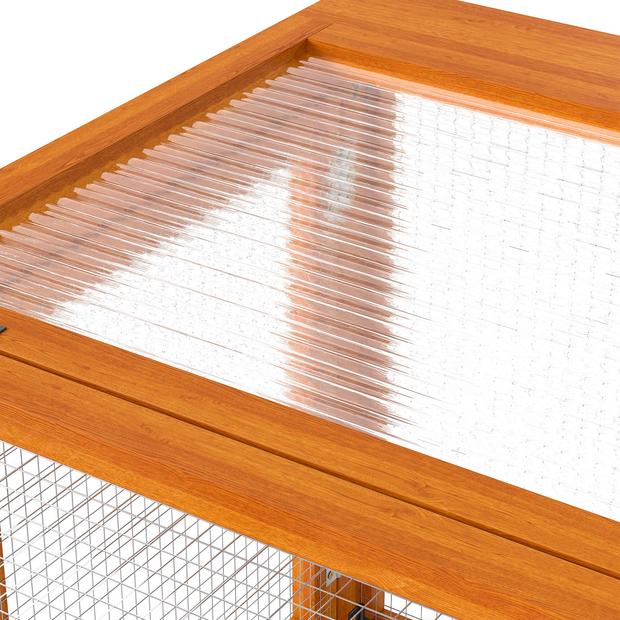 Back. Boyel Living - Orange Folding Rabbit Hutch with Lockable Doors and Ground Stakes with Chinese FirandGalvanized Wire Mesh - Orange.