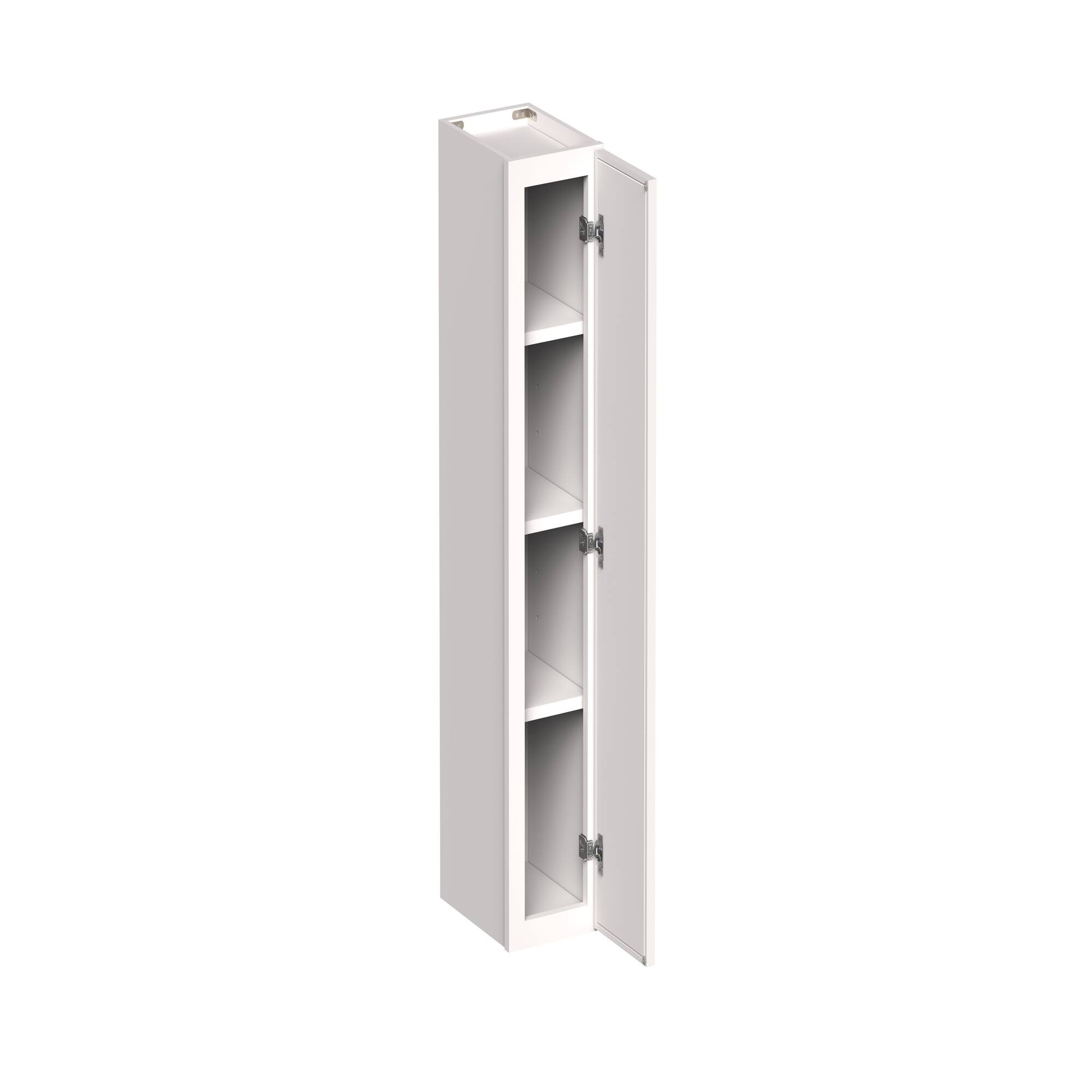 Front. Boyel Living - 9-in W x 42-in H x 12-in D Slim Shaker RTA Kitchen Wall Cabinet with Soft-Close - Snow White.