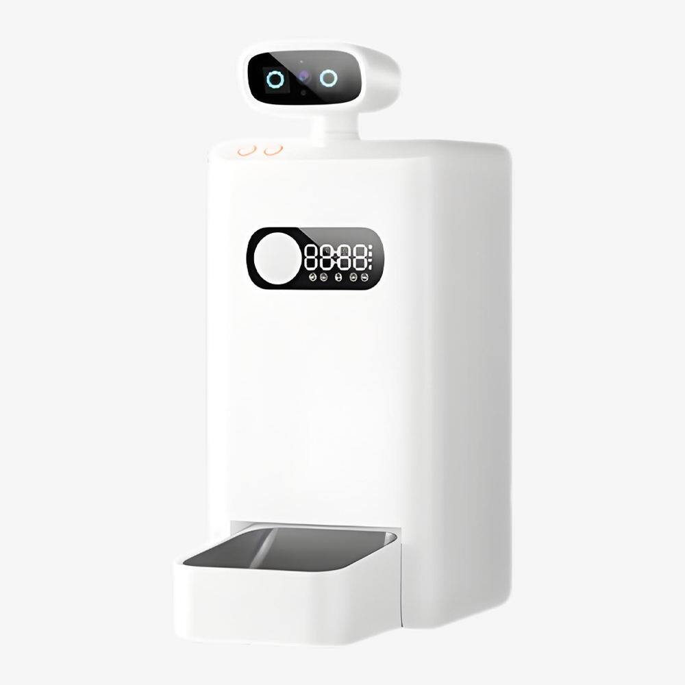 Front. Cluzine - Remote Visual Pet Video Feeder, Large Capacity, APP Control Smart Automatic Pet Feeder - White.