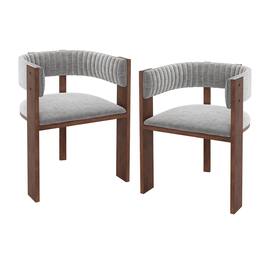 Boyel Living - Fabric Dining Chairs with Curved Back (Set of 2) - Gray