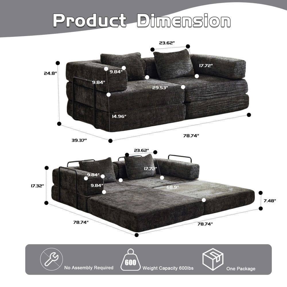 Product Dimension

- 23.62"
- 24.8"
- 9.84"
- 17.72"
- 9.84"
- 29.53"
- 14.96"
- 39.37"
- 78.74"
- 23.62"
- 9.84"
- 17.72"
- 17.32"
- 9.84"
- 68.9"
- 7.48"
- 78.74"
- 78.74"

No Assembly Required

Weight Capacity 600lbs

One Package